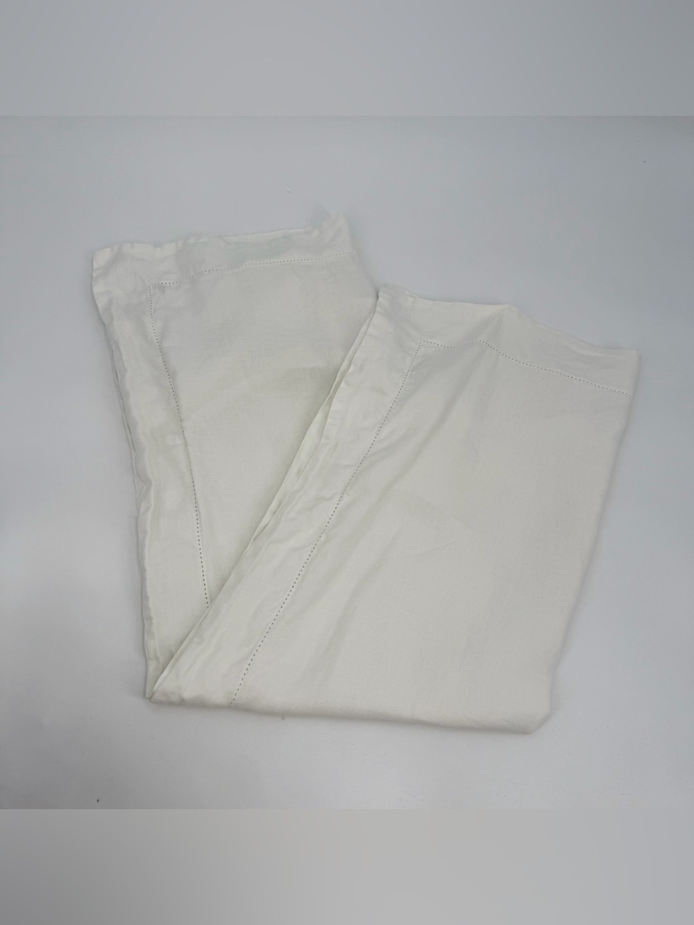 Fieldcrest Pillow Sham King Ivory White Linen Single (1) Pillow Cover Cottage